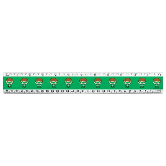 Green Lantern Cute Chibi Character 12 Inch Standard and Metric Plastic Ruler