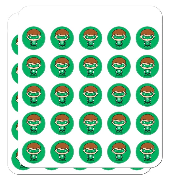 Green Lantern Cute Chibi Character Planner Calendar Scrapbooking Crafting Stickers