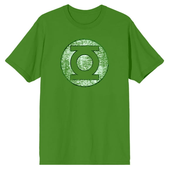 Green Lantern Distressed Logo Men's Green T-Shirt-XL