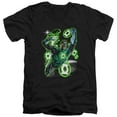 thumbnail image 1 of Green Lantern Earth Sector S/S Adult V-Neck T-Shirt Black, 1 of 1