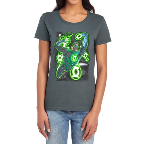 Green Lantern Earth Sector Women's T Shirt, Charcoal, Large