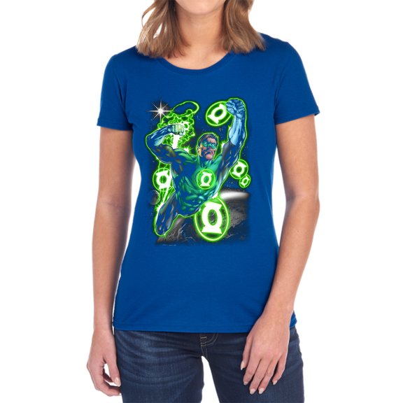 Green Lantern Earth Sector Women's T Shirt, Royal, Large