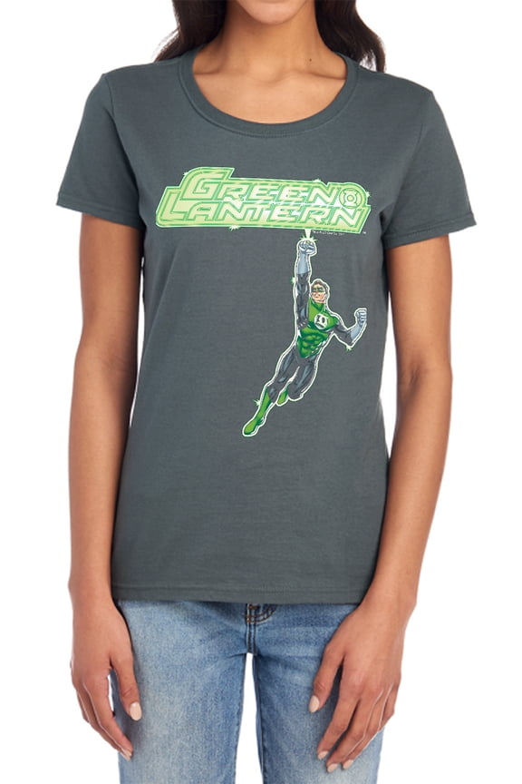 Green Lantern Energy Construct Logo Women's T Shirt, Charcoal, Large