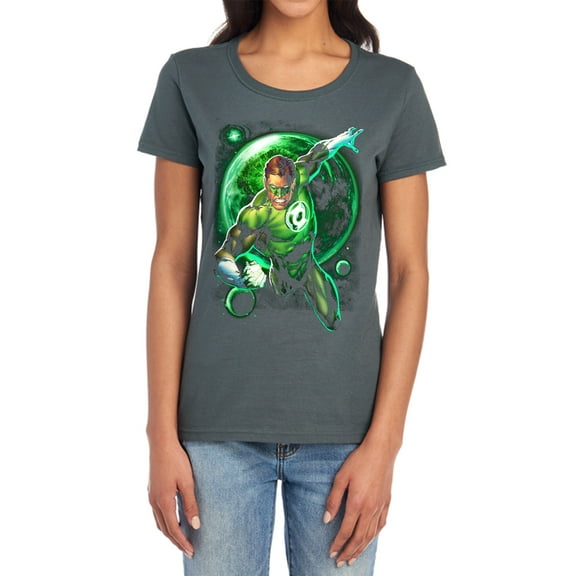Green Lantern Galaxy Glow Women's T Shirt, Charcoal, Large