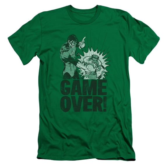 Green Lantern Game Over S/S Adult 30/1 T-Shirt Kelly Green