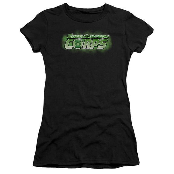 Green Lantern Gl Corps Title S/S Junior Women's T-Shirt Sheer Black