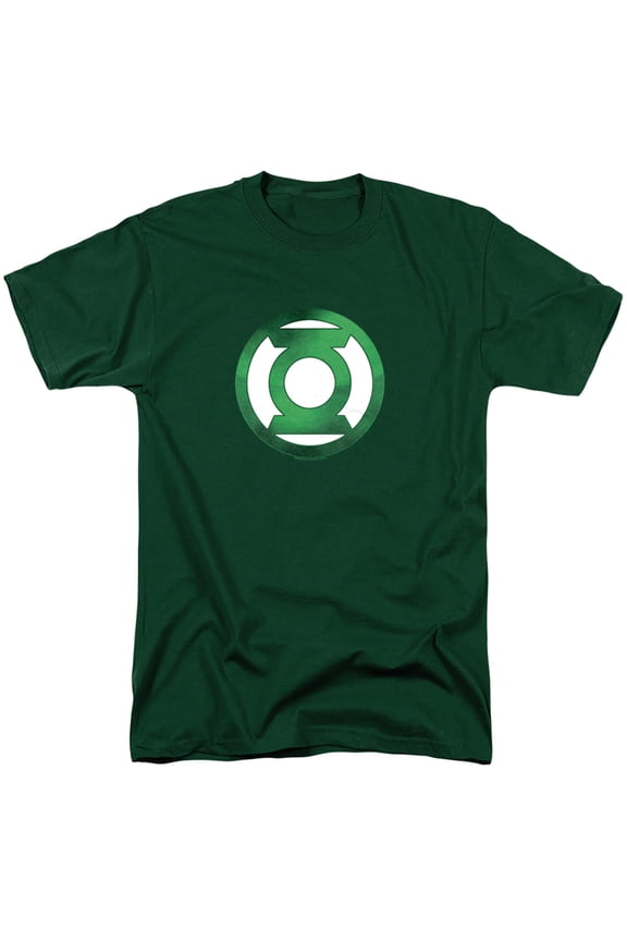 Green Lantern Green Chrome Logo Unisex Adult T Shirt, Hunter Green, 5X-Large