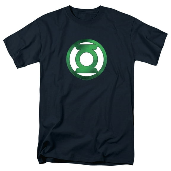Green Lantern Green Chrome Logo Unisex Adult T Shirt, Navy, Small