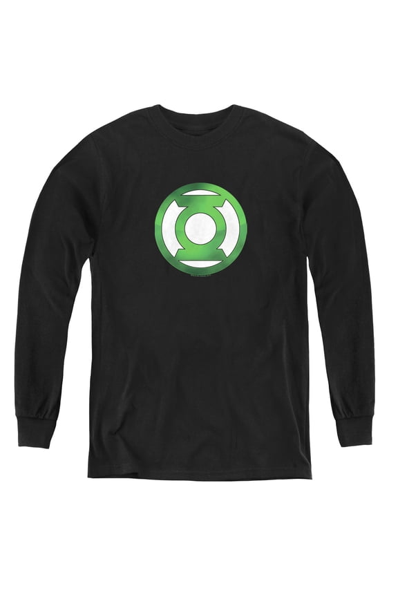 Green Lantern - Green Chrome Logo - Youth Long Sleeve Shirt - Medium