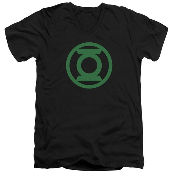 Green Lantern - Green Emblem - Slim Fit V Neck Shirt - X-Large