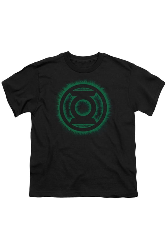 Green Lantern/green Flame Logo - S/s Youth 18/1 - Black - Sm