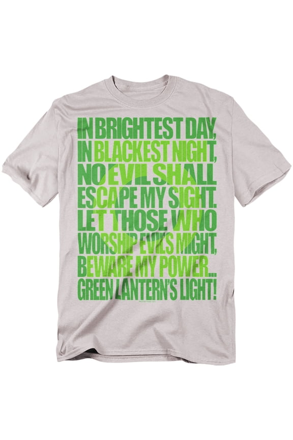 T-Shirt Green Lantern Oath Unisex Graphic Tee For Men & Women Silver 