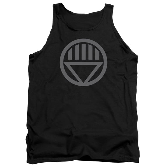 Green Lantern Grey Emblem Adult Tank Top Black
