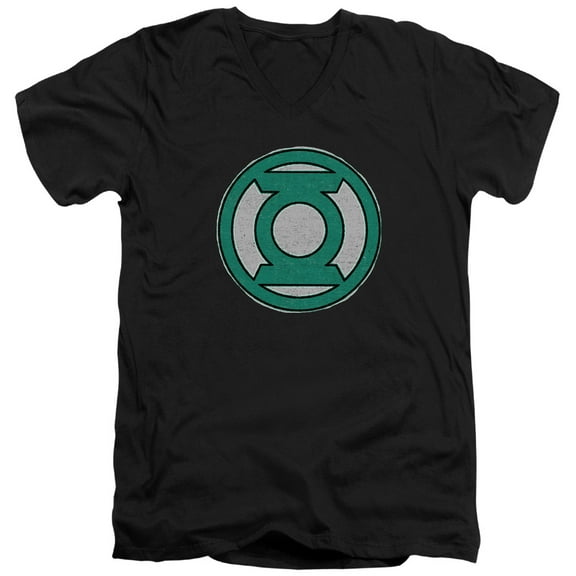 Green Lantern Hand Me Down S/S Adult V-Neck T-Shirt 30/1 T-Shirt Black