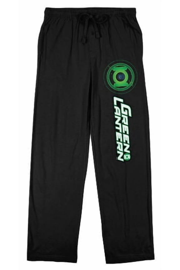 Green Lantern Icon and Logo Men's Black Sleep Pants-Large