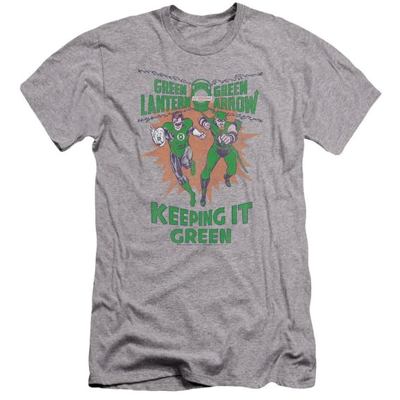 Green Lantern Keeping It Green Premium Canvas Adult Slim Fit 30/1 T-Shirt Athletic Heather
