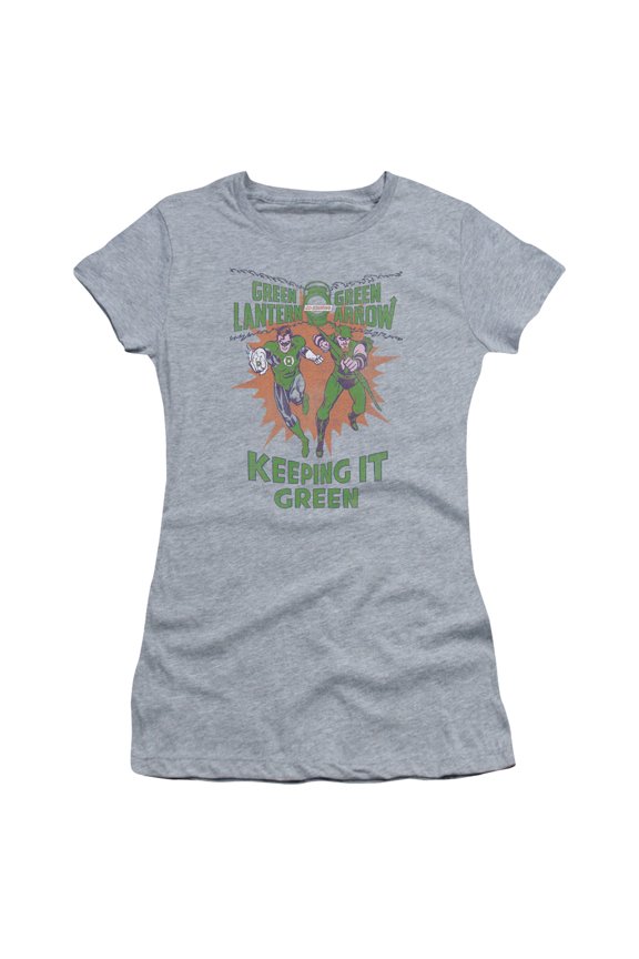 Green Lantern Keeping It Green S/S Junior Women's T-Shirt Sheer Athletic Heather