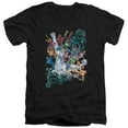 thumbnail image 1 of Green Lantern Lanterns Unite S/S Adult V-Neck T-Shirt Black, 1 of 1