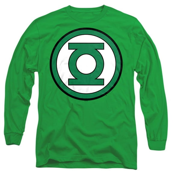 Green Lantern Large Logo Unisex Adult Long-Sleeve T Shirt, Kelly Green, Small