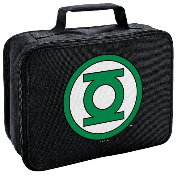 Green Lantern Logo Insulated Soft Sided Lunch Box - Reusable Lunch Bag For School Office Work, BPA Free