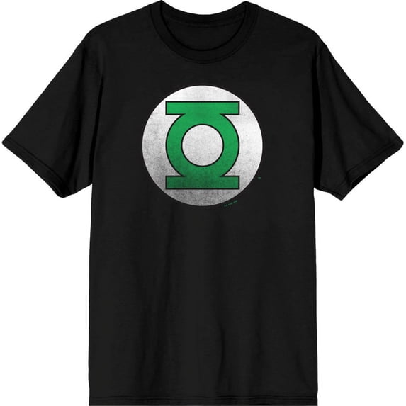 Green Lantern Logo Men's Black Crew Neck Short Sleeve Tee-Large