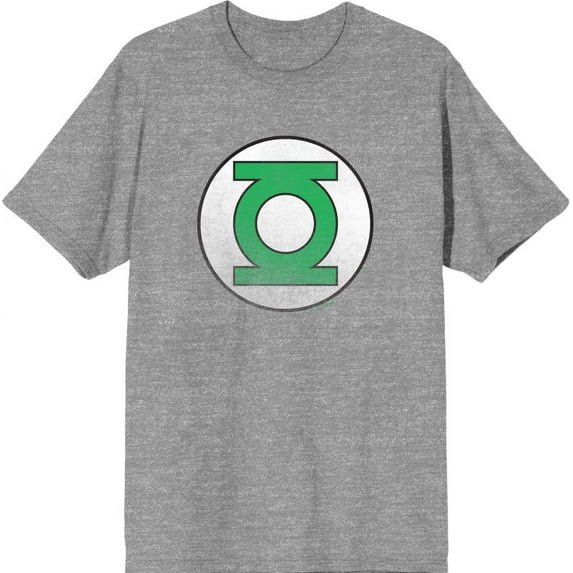 Green Lantern Logo Men's Heather Gray Crew Neck Short Sleeve Tee-3XL