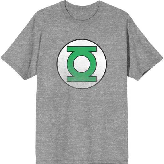 Green Lantern Logo Men's Heather Gray Crew Neck Short Sleeve Tee-XXL