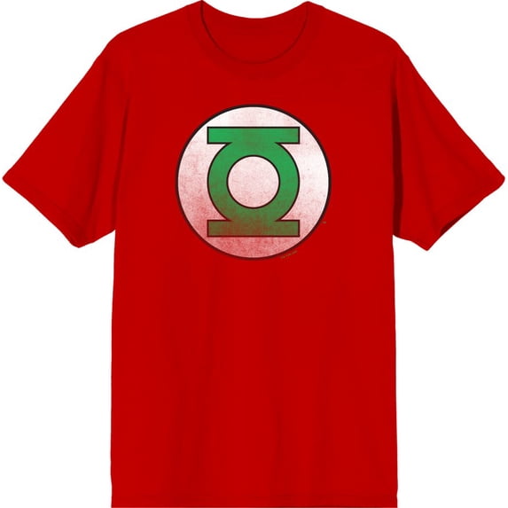 Green Lantern Logo Men's Red Crew Neck Short Sleeve Tee-Medium