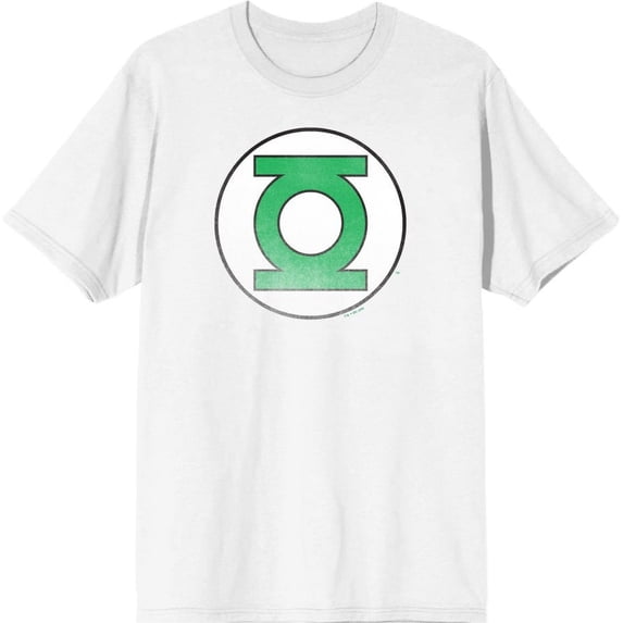 Green Lantern Logo Men's White Crew Neck Short Sleeve Tee-3XL