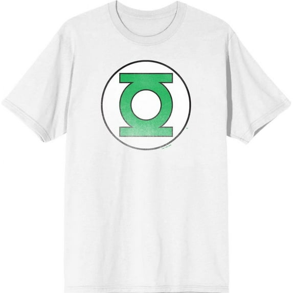Green Lantern Logo Men's White Crew Neck Short Sleeve Tee-Medium