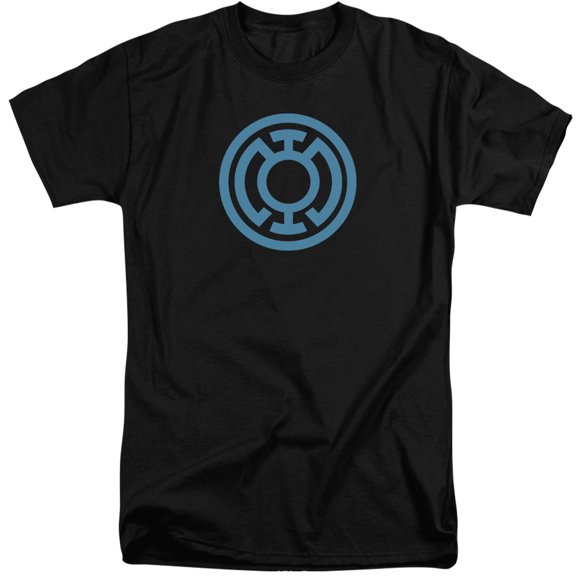 Green Lantern Lt Blue Emblem S/S Adult Tall Black