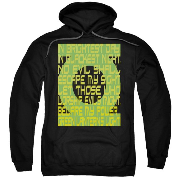 Green Lantern Men's  Green Lantern Oath Hooded Sweatshirt Black