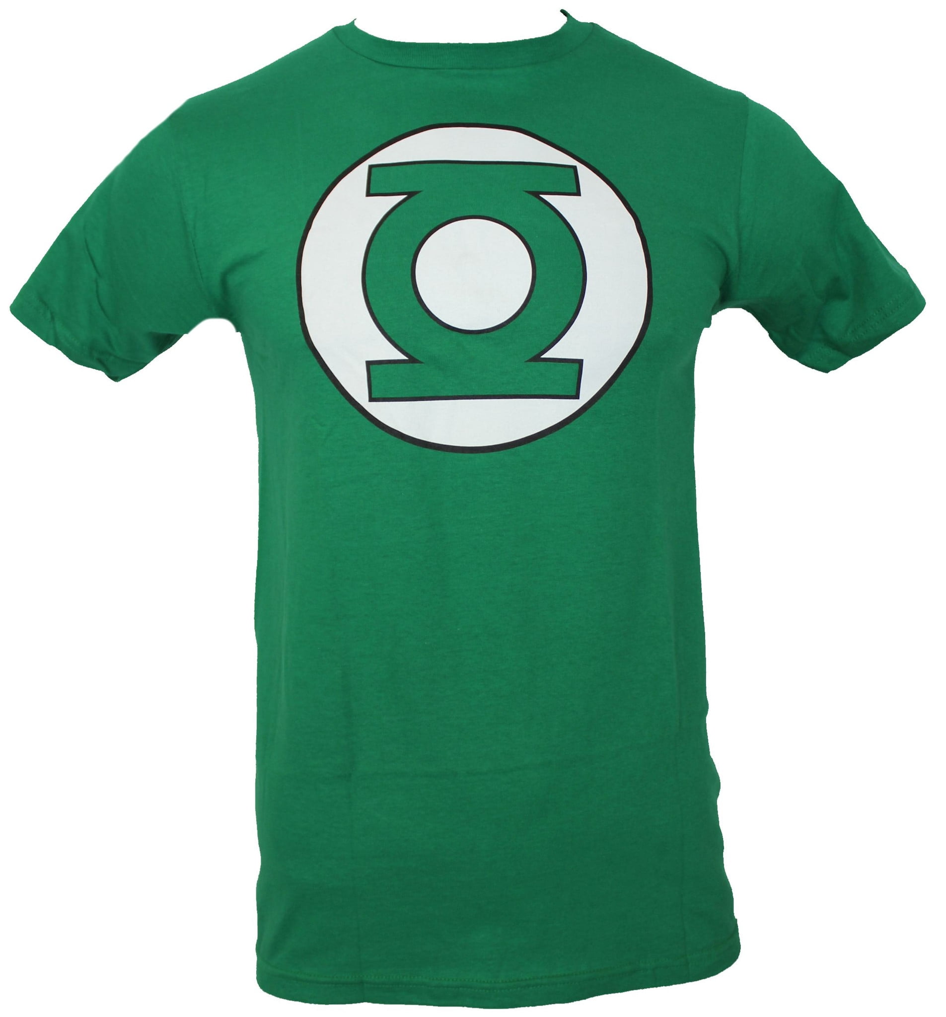 White Green Lantern Symbol Green in Mens T-Shirt - Classic Logo Society