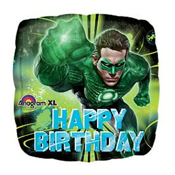 18 inch Green Lantern Happy Birthday Foil Mylar Balloon - Party Supplies Decorations