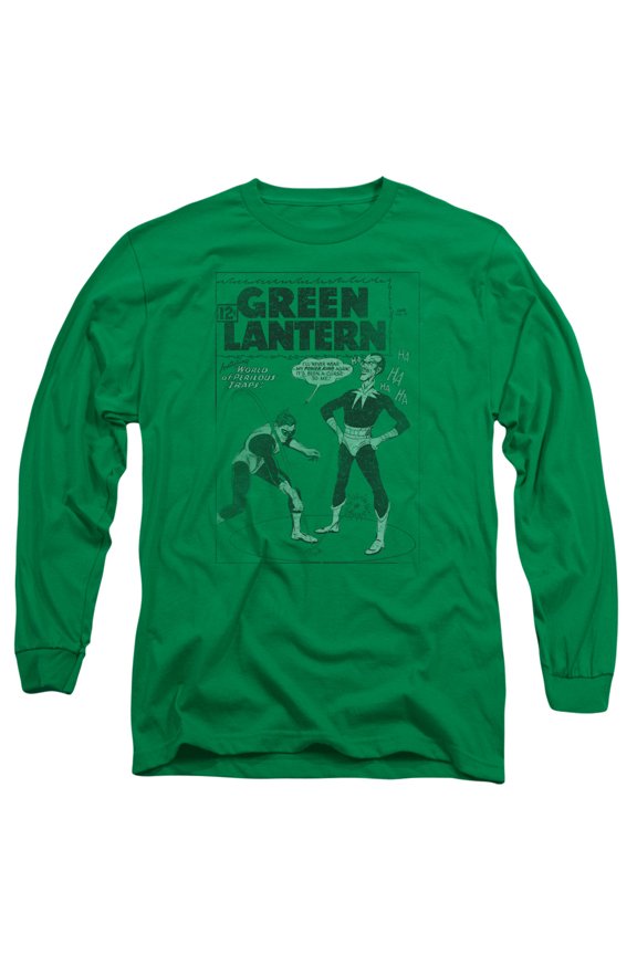 Green Lantern Perilous Traps Long Sleeve Adult 18/1 T-Shirt Kelly Green
