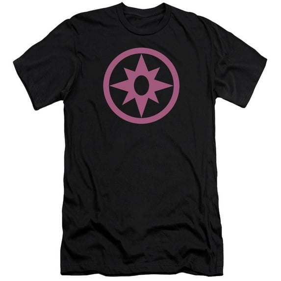 Green Lantern Pink Emblem S/S Adult 30/1 T-Shirt Black
