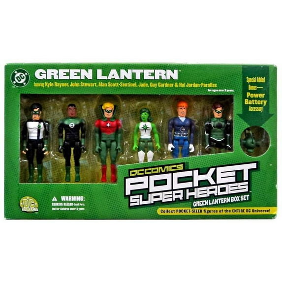 Green Lantern Pocket Super Heroes Kyle Rayner, Jade, Guy Gardner, John Stewart, Alan Scott & Hal Jordan Action Figure 6-Pack Boxed Set