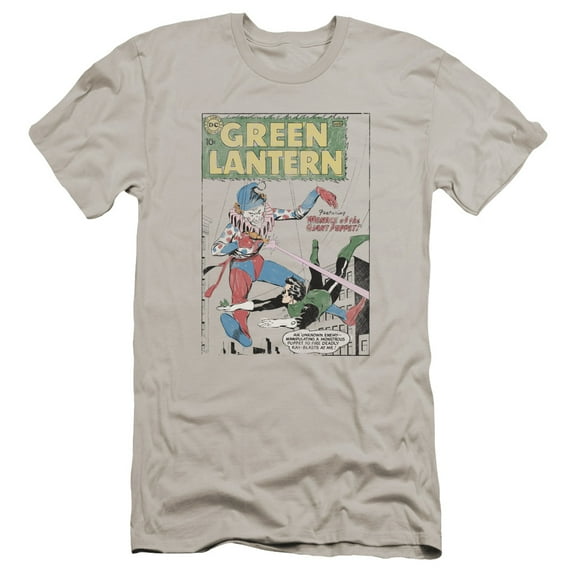 Green Lantern Puppet Menace Premium Canvas Adult Slim Fit 30/1 T-Shirt Silver