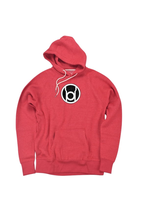 Red Lantern Costume Chest Logo Unisex Adult Slim Fit Pull-Over Heather Hoodie, Red, Small