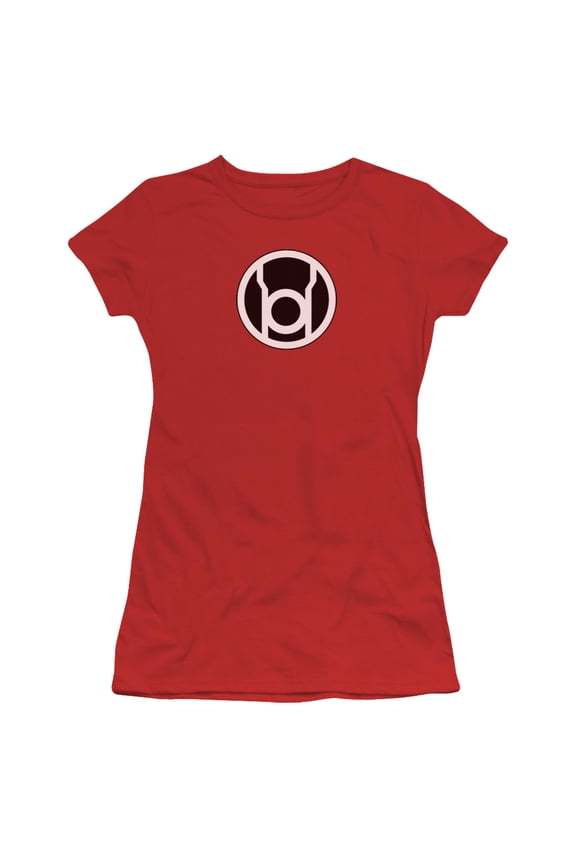 Green Lantern - Red Lantern Logo - Juniors Teen Girls Cap Sleeve Shirt - Medium