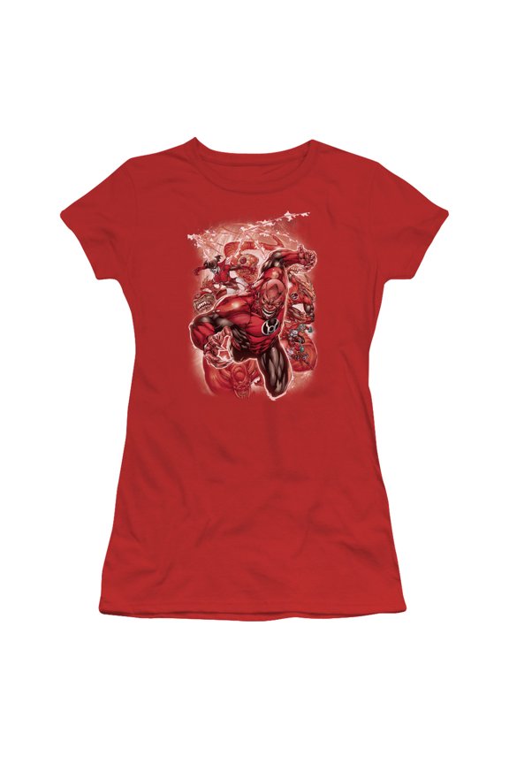 Green Lantern - Red Lanterns #1 - Juniors Teen Girls Cap Sleeve Shirt - Large