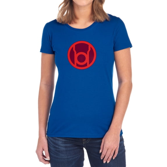 Green Lantern Red Symbol Women's T Shirt, Royal, X-Large