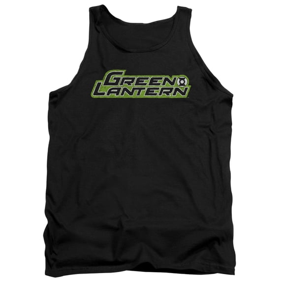 Green Lantern Scribble Title Adult Tank Top Black