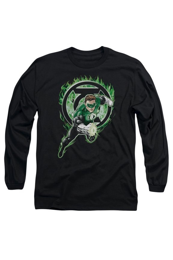 Green Lantern Space Cop Long Sleeve Adult 18/1 T-Shirt Black