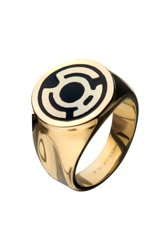 Stainless Steel IP Gold Plated Sinestro Corps Ring-Size 11