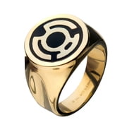 Green Lantern Stainless Steel IP Gold Plated Sinestro Corps Ring-Size 9