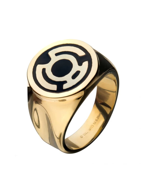 Stainless Steel IP Gold Plated Sinestro Corps Ring-Size 9