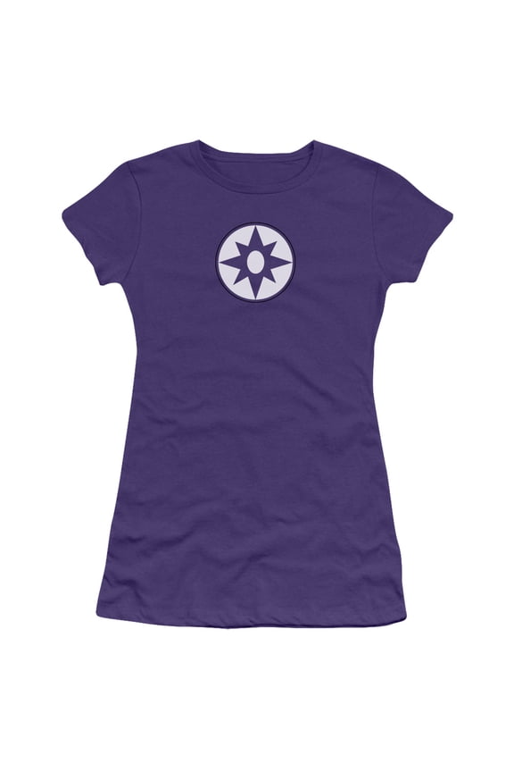Green Lantern Star Sapphire Logo S/S Junior Women's T-Shirt Sheer Purple