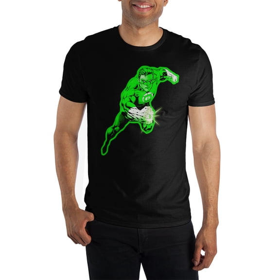 Green Lantern Superhero Comic Book Mens Black Shirt-Large