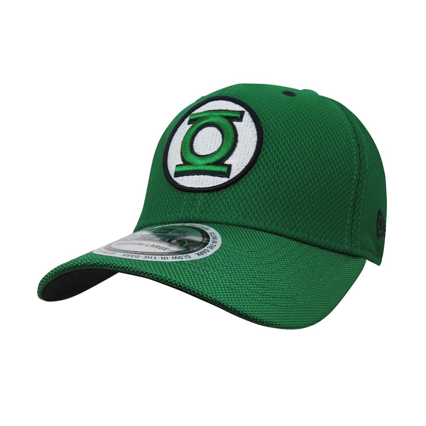 Green Lantern Symbol Glow Armor 39THIRTY Fitted Hat-Small/Medium
